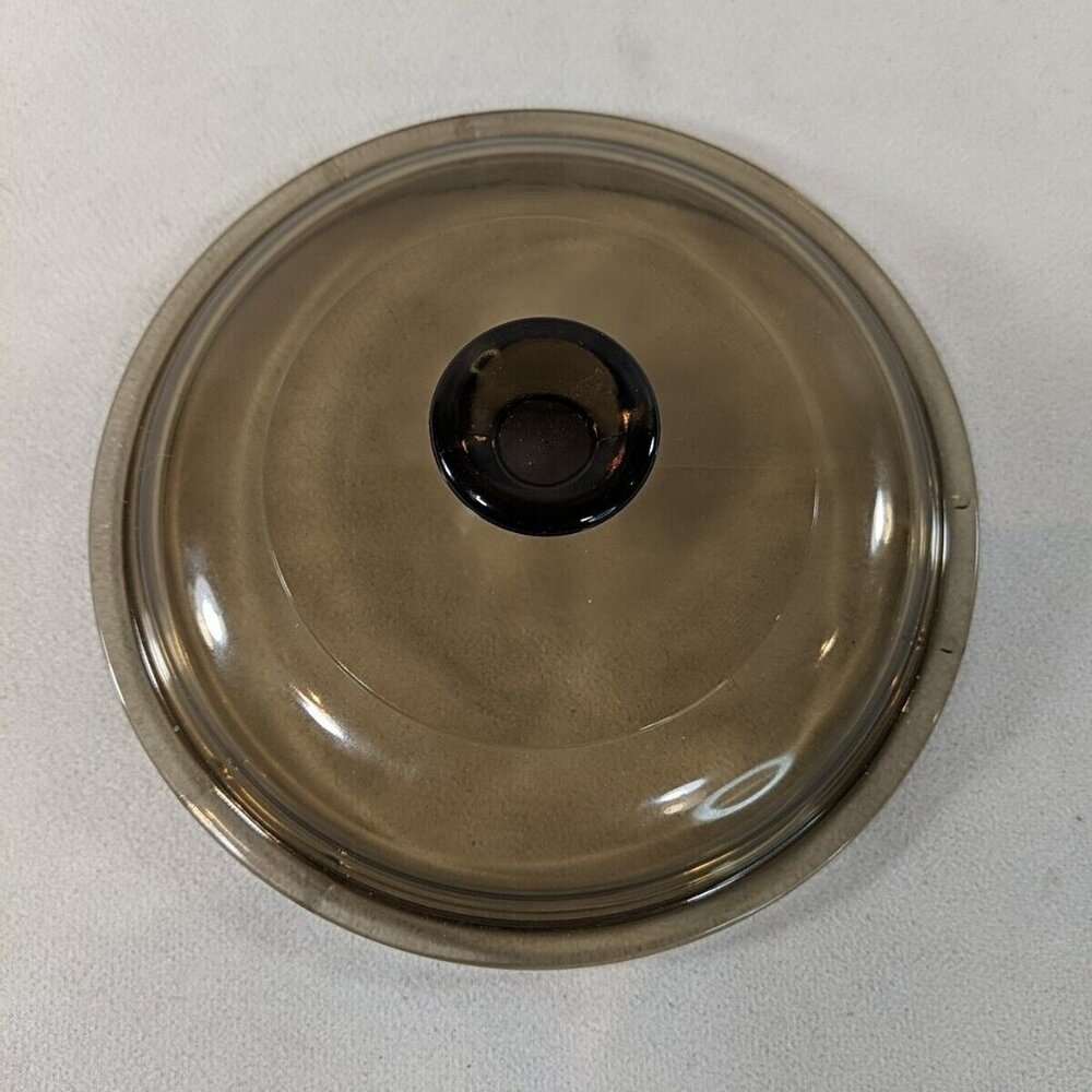 Pyrex V1C Amber Brown Glass Lid ONLY Replacement Vintage 6.5" Fits 1L Pot Pan
